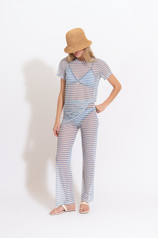 CAMISETA LOULOU LISTRA AZUL