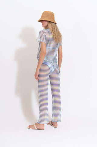 CAMISETA LOULOU LISTRA AZUL