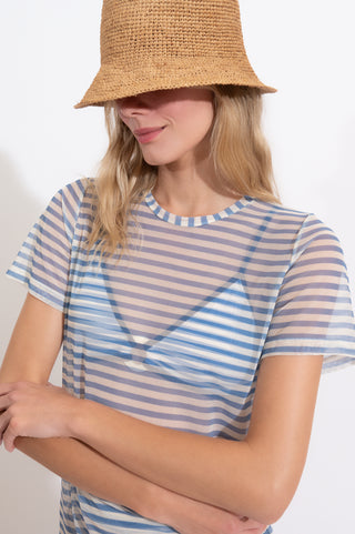 CAMISETA LOULOU LISTRA AZUL