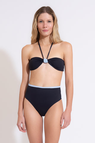 BIQUINI BARDOT PRETO / AZUL BEBE