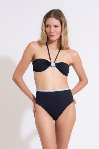 BIQUINI BARDOT PRETO / AZUL BEBE
