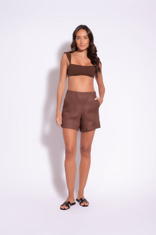 SHORT LINHO MARROM