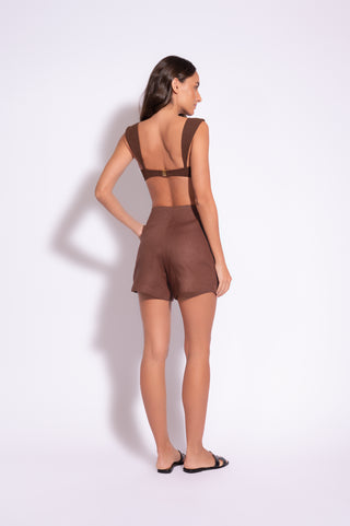 SHORT LINHO MARROM