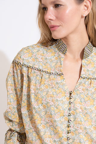CONJUNTO COMPORTA LIBERTY FLORAL AMARELO