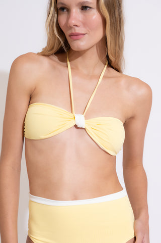 BIQUINI BARDOT AMARELO BEBE / OFF WHITE
