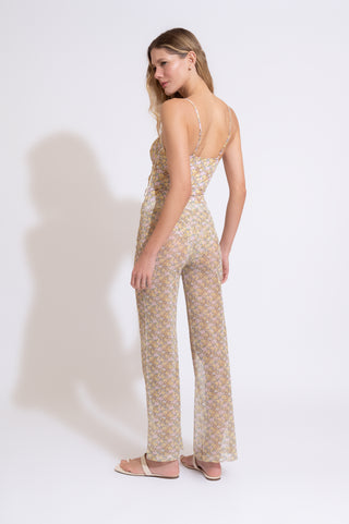 CALÇA LOULOU FLORAL AMARELO