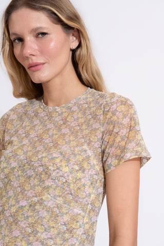 CAMISETA LOULOU FLORAL AMARELO