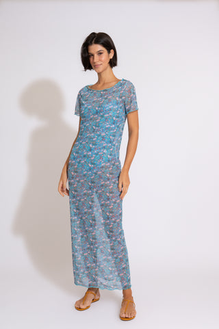 VESTIDO TULE BLUE FLOWER
