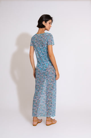 VESTIDO TULE BLUE FLOWER