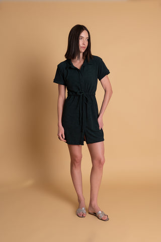 VESTIDO POLO ATOALHADO VERDE MUSGO
