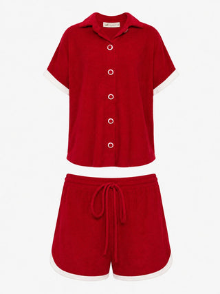 CONJUNTO SPA VERMELHO / DETALHE BRANCO