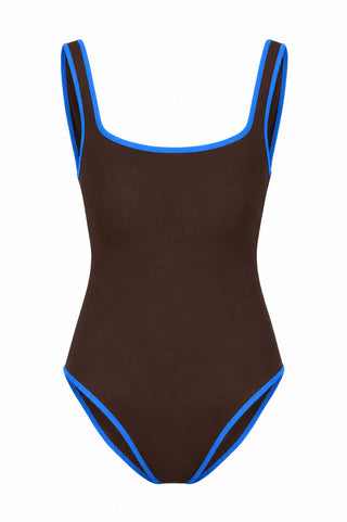 MAIO BIRKIN MARROM C/ VIVO AZUL