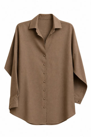 CAMISA LONGA LINHO MARROM