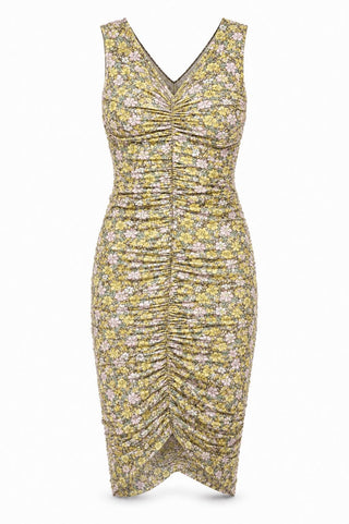 VESTIDO TULE BYBLOS  FLORAL AMARELO