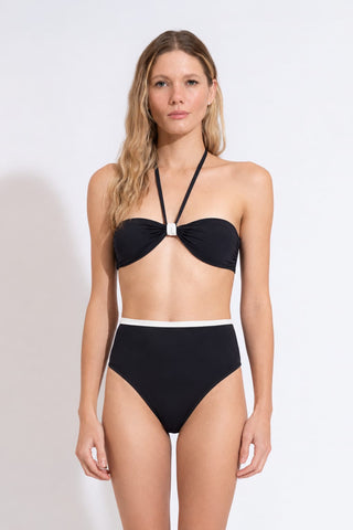BIQUINI BARDOT PRETO / OFF WHITE
